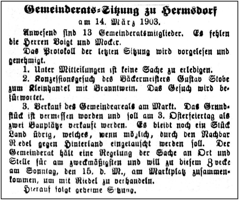 1903-03-13 Hdf Gemeinderatssitzung
